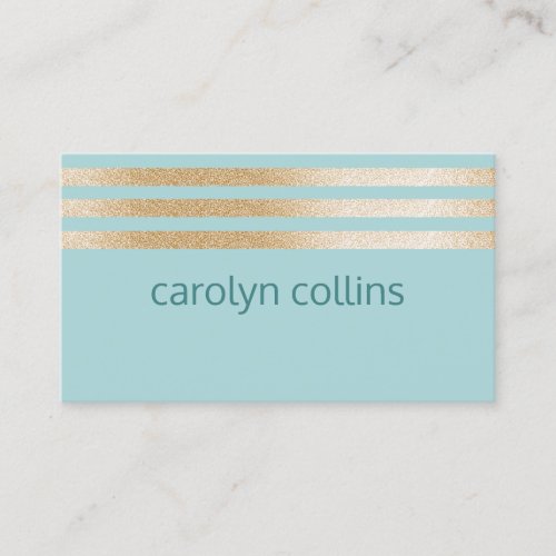 Modern Aqua and Gold Business Card