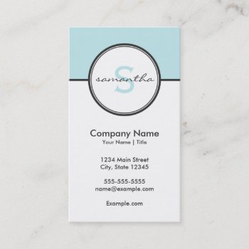 Modern Aqua And Gray Business Card by snowfinch at Zazzle