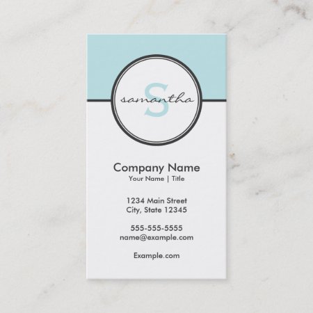 Modern Aqua And Gray Business Card