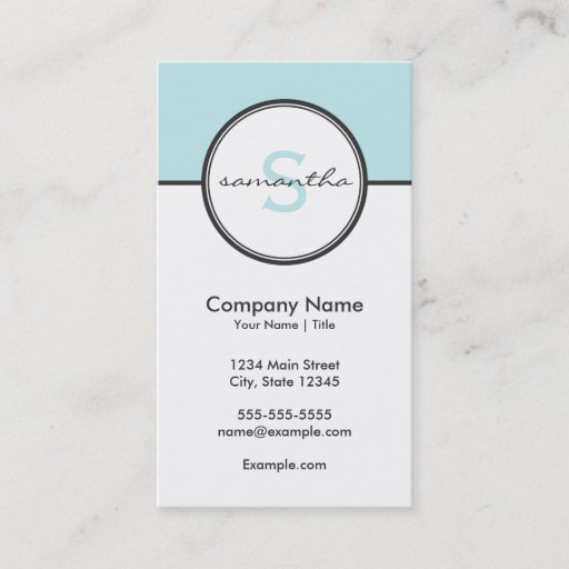Customizable Modern Aqua and Gray Business Card