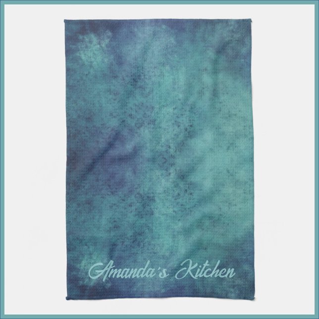 Modern Aqua and Purple Abstract Kitchen Towel (Creator Uploaded)