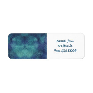 Modern Aqua Blue and Purple Abstract Design Label