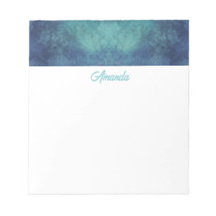 Modern Aqua Blue and Purple Abstract Notepad