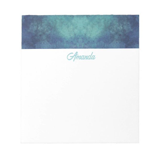 Modern Aqua Blue and Purple Abstract Notepad (Front)