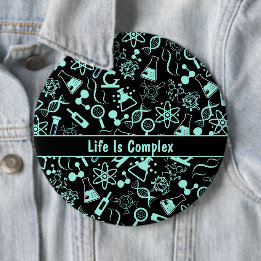 modern aqua blue biochemistry life is complex  button