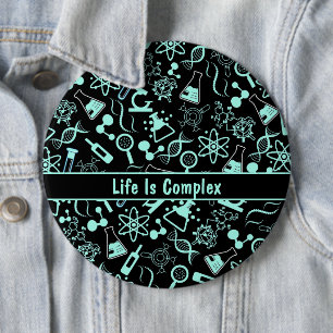 modern aqua blue biochemistry life is complex button