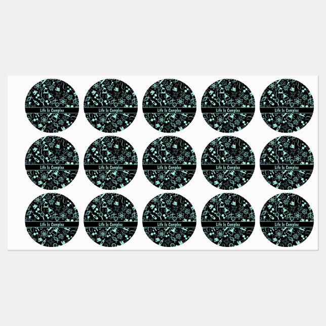 modern aqua blue biochemistry life is complex  labels (Sheet)