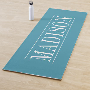 Modern Aqua Blue Personalized Yoga Mat