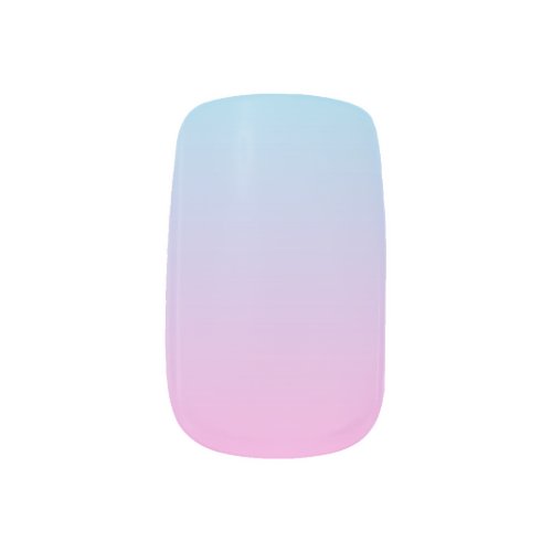 Modern Aqua Blue Pink Gradient Ombre Minx Nail Art