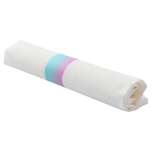 Modern Aqua Blue Pink Gradient Ombre Napkin Bands