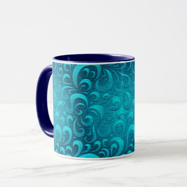 Modern Aqua Blue Trendy Mug (Front Left)