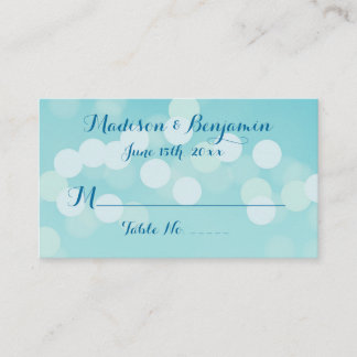 Modern Aqua Blue Wedding Place Cards