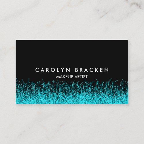 Modern Aqua Fire Black Business Card
