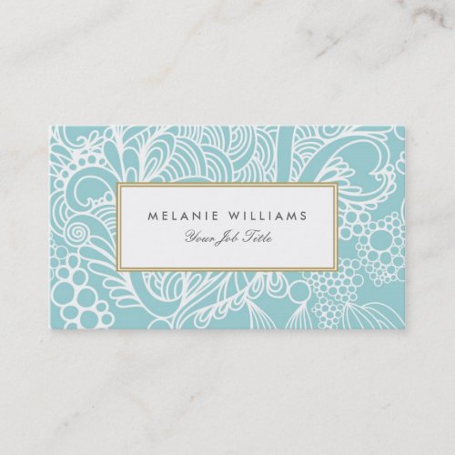 Modern Aqua Floral Business Cards
