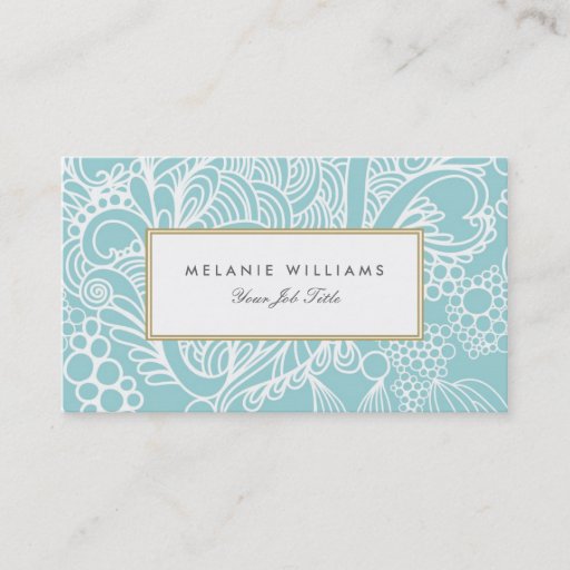 Customizable Modern Aqua Floral Business Cards