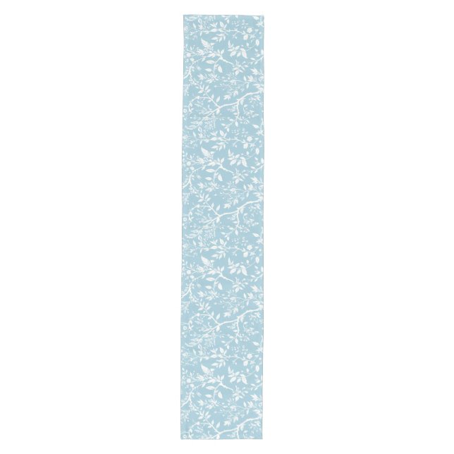 Modern Aqua Floral  Medium Table Runner (Front)
