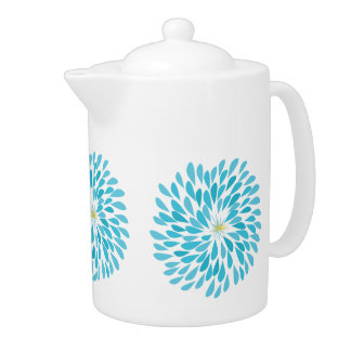 Modern Aqua Flower Teapot