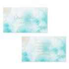 Modern Aqua Gold Alcohol Ink Art Watercolor Ocean