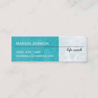Modern Aqua Grunge Chevron Mini Business Cards