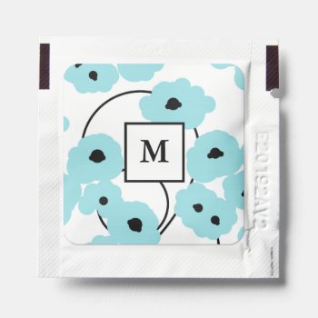 Modern Aqua Poppies  Hand Sanitizer Packet by GiftMePlease at Zazzle
