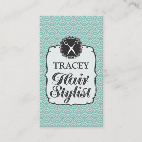 Modern Aqua Scales Hair Stylist Appointment Cards Business Card Templates