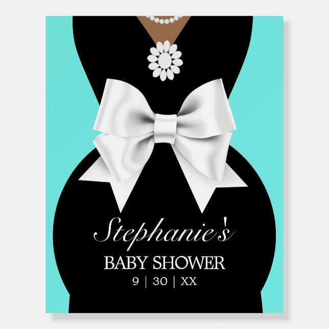 Modern Aqua Teal Ethnic Tiffany Baby Shower Foam Board (Front)