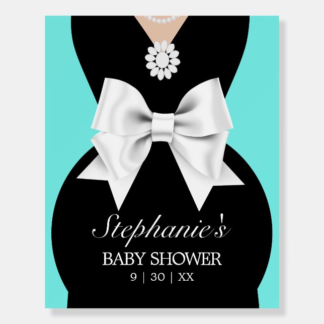Modern Aqua Teal Tiffany Baby Shower Welcome Foam Board (Front)