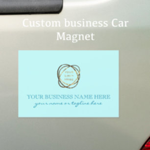 Modern Aqua Turquoise Add Business Logo Promo   Car Magnet