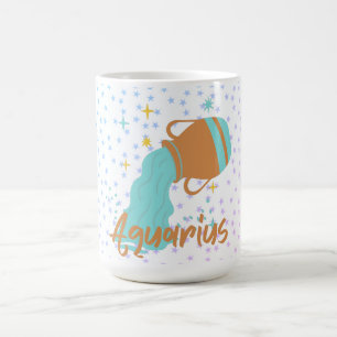 Modern Aquarius Water Bearer Zodiac Coffee Mug