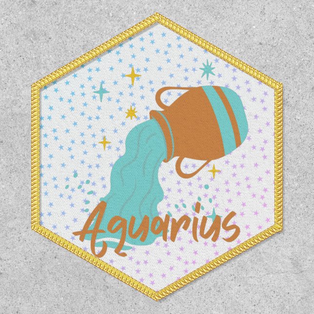 Modern Aquarius Water Bearer Zodiac   Patch (Front)