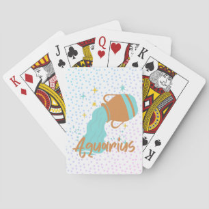 Modern Aquarius Water Bearer Zodiac  Poker Cards