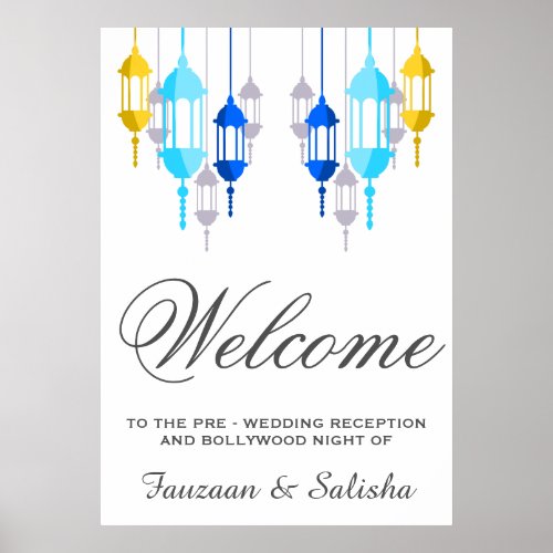 Modern Arabian Hanging Lanterns Wedding Poster