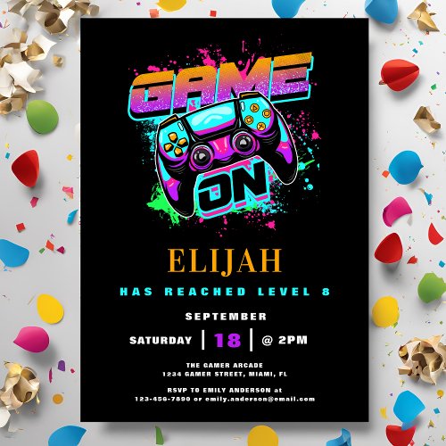 Modern Arcade Gamer Boy's Birthday Party