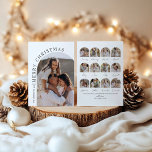 Modern Arch 12 Photo Year in Review Christmas Holiday Card<br><div class="desc">Celebrate the magic of your year with this elegant and modern “Christmas Times” holiday card, featuring a clean layout and stylish arch design. The front highlights your favorite family photo with custom text, while the back showcases a full 12-month photo collage — one special memory for each month of the...</div>