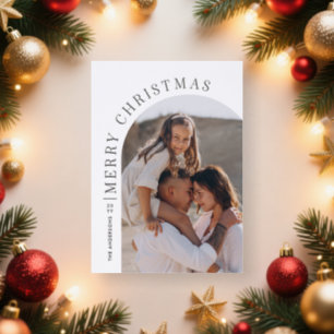 Modern Arch 12 Photo Year in Review Christmas Letterpress Photo Cards