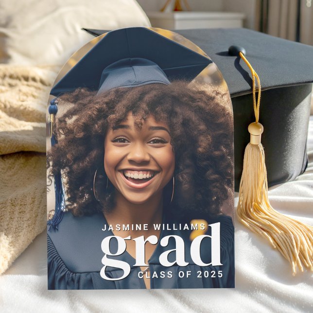 Modern Arch 2-Photo Graduation Invitation (Available in both printed and instant download digital formats.)