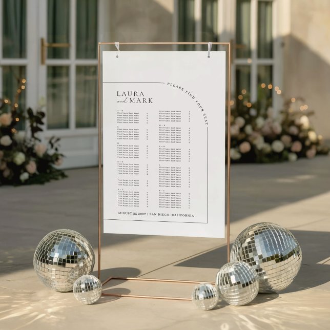 Modern Arch Alphabetical Wedding Seating Charts Foam Board (Modern Arch Alphabetical Wedding Seating Charts Foam Board)