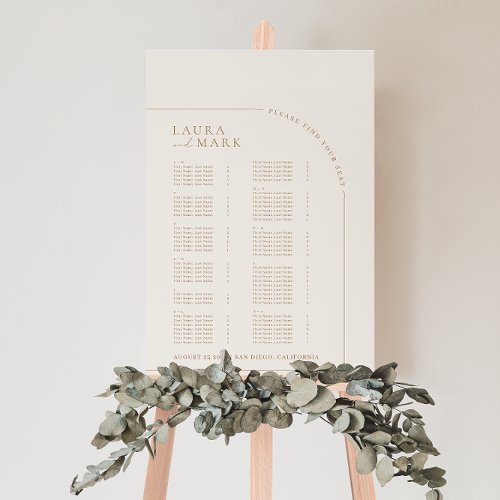 Modern Arch Alphabetical Wedding Seating Charts Foam Board