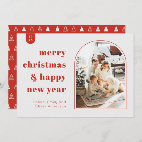 Modern Arch and Minimalist Photo Christmas Card