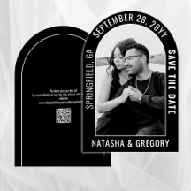 Modern Arch Black and White Photo Save the Date