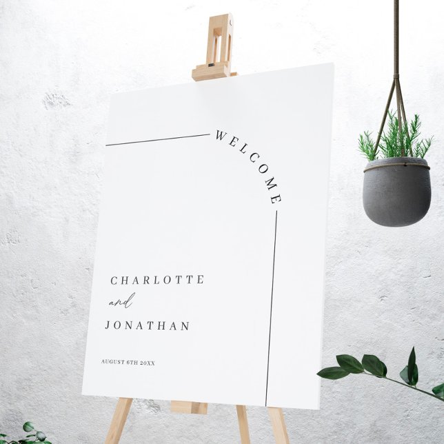 Modern Arch Black and White Wedding Welcome Sign (Creator Uploaded)