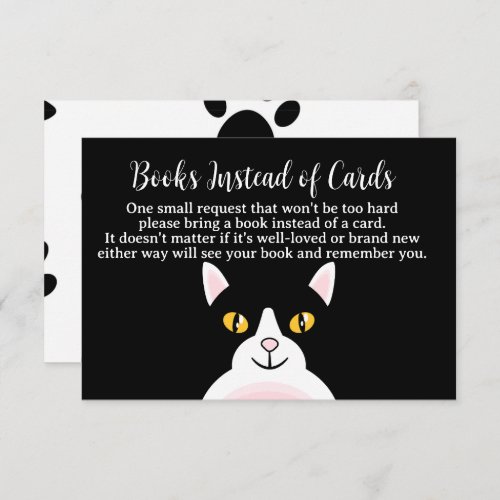 Modern Arch Black Cat Themed Books for Baby Enclosure Card
