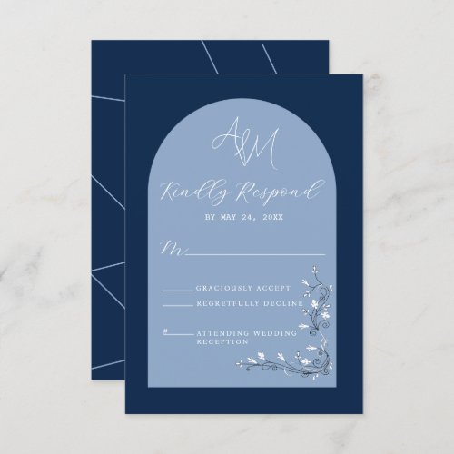 Modern Arch Blue Hues  RSVP Card