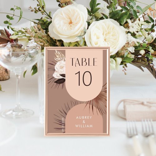 Modern Arch Bohemian Chic Boho Watercolor Florals Table Number