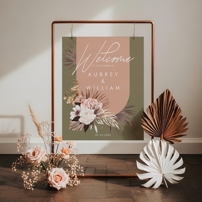 Modern Arch Bohemian Watercolor Florals Wedding Foam Board (Modern Arch Bohemian Watercolor Florals Wedding Foam Board)