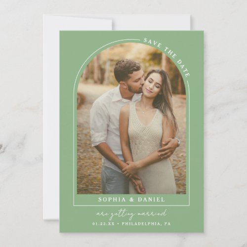 Modern Arch Boho Arch with Photo Save The Date