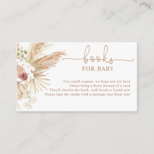 Modern Arch Boho Pampas Grass Books for Baby Enclosure Card