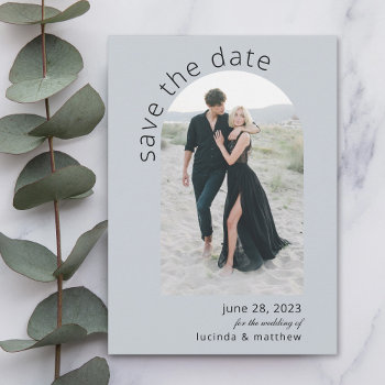 Modern Arch Boho Wedding Save The Date by Oasis_Landing at Zazzle