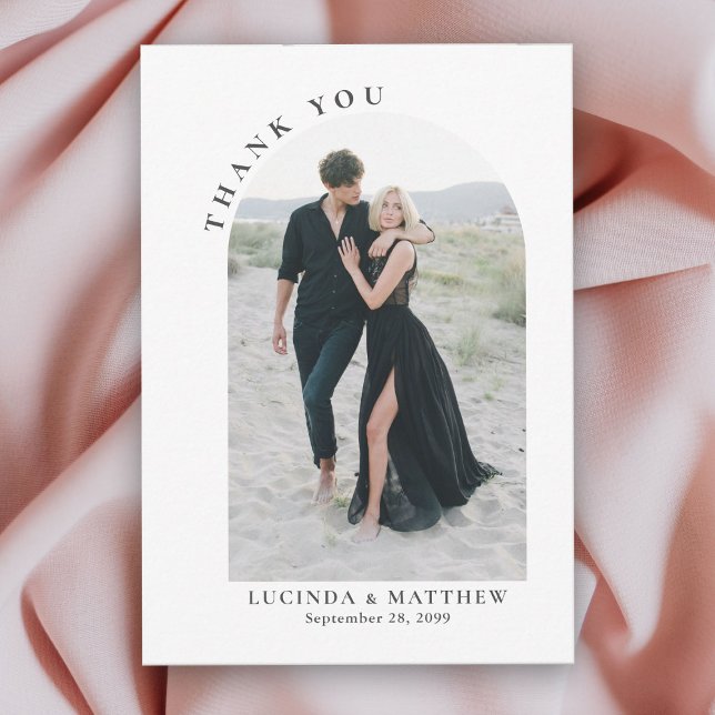 Modern Arch Boho Wedding Thank You Card (Creator Uploaded)