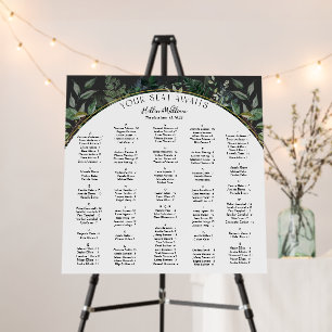 Modern arch Botanic Leaves wedding seating chart F Foam Board